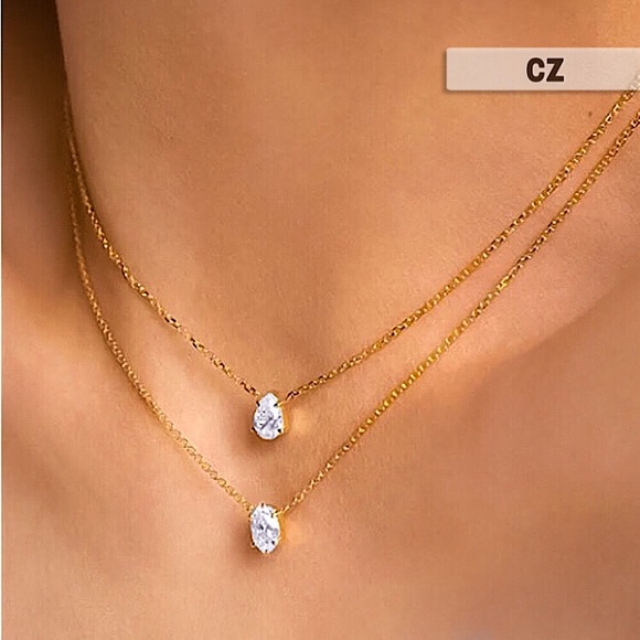 Jewelry - 🔵𝟲𝟱%𝗢𝗙𝗙 𝗯𝘂𝗻𝗱𝗹𝗲𝘀 𝟯+🔵 NEW CZ 2 Layered Gold Minimalist Necklace